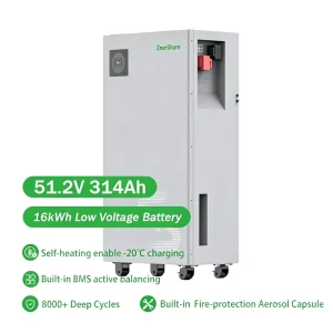Wall Mounted Battery 51.2V 100Ah 16kWh Protection LFP Battery LifePo4 Battery Solar Energy Storage System Home
