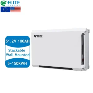 Wall Mounted Lifepo4 51.2V 48V 100Ah Lithium Ion Battery 5-30KWh Stackable Rack Mounted Home Solar Energy Storage System
