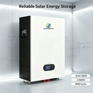 Wall Mounted Lithium Battery 25.6V 100Ah 2.56kWh 6000+ Cycles with LCD Display Smart BMS for Off-Grid Solar System Storage