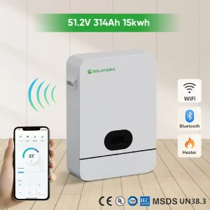 Wall Mounted Solar Battery Lithium 25.6V 48V 51.2V 100Ah 200Ah 280Ah 314Ah Home Energy Storage System Battery Bank