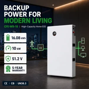 Wall Mounted Split 16kWh LiFePO4 51.2V 314Ah Home Energy Storage System Battery CAN Communication