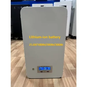 Waterproof 25.6V 100Ah 200Ah 300Ah Wall-Mounted Grade A LiFePO4 Battery for Home Solar Energy Storage Powerwall