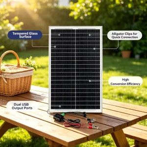 Waterproof 45W Mono Solar Panel 5V 9V 18V Triple Output Aluminum Alloy Frame Solar Power Panel