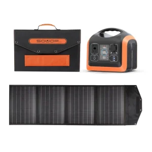Waterproof Outdoor Backup Portable Power Generator Station 12V Foldable Monocrystalline Cell 100W Camping Solar Panels