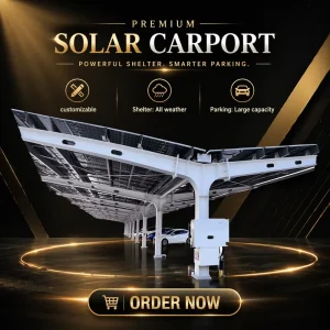 Waterproof Solar Carport Mounting System Aluminum Alloy PV Carport Structure Residential Commercial Solar Panel Parking