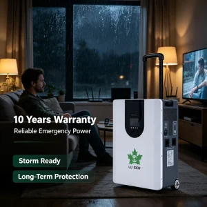 Wheeled Hybrid All-in-One Solar Power Station 3000W 4kWh, Off-Grid Portable Emergency Power with Built-in MPPT