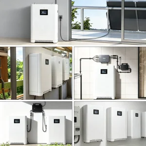 White Vertical LiFePO4 Battery Pack 200A V19 51.2V 15kWh 16kWh Solar Energy Storage RS-232 Wall Mounted Off Grid IP54 Protection