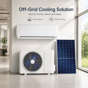 WiFi Remote Control 12000 BTU Solar Air Conditioner DC 48V Off-Grid Inverter Split AC System