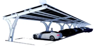 Wind Resistant Large Solar Carport Frame Integrated Solar Panel Mounting Structure for Public Parking Station