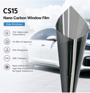 Window Tint Film Custom Package Logo Pre Cut Black Nano Carbon Privacy Film Long Lifespan Cost Effective Tint Roll