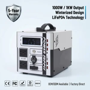 Winterized 1000W LiFePO4 Solar Generator with Heating Backup and Lightweight LFP Cell