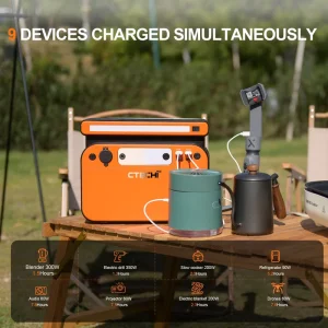 Wireless Phone Charger Camping Home Solar Charging Power Bank 500W 518Wh Electric Portable Power Station Solar Generator