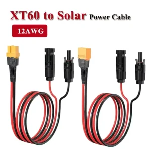 XT60 公 母头转太阳能电源线束 12AWG 纯铜线 太阳能电池板户外电源连接线