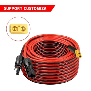 XT60 XLPO Copper Conductor Rubber IP67 Waterproof 300V 16A Solar Panel Cable Connector Kit SAE Female Adapter for Portable Power