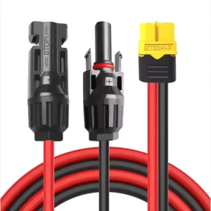 太阳能连接器至 XT60i F 适配器 4mm2 电缆 太阳能电池板充电电缆 适用于太阳能发电机 便携式发电站