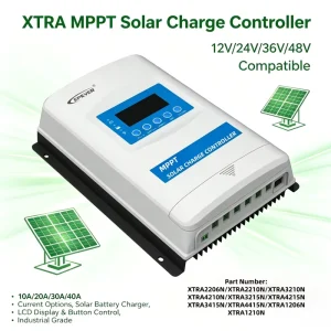 XTRA MPPT Solar Charge Controller 12V 24V 36V 48V Solar Battery Charger 10A 20A 30A 40A Solar Power Controller