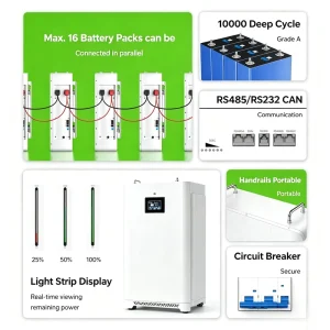 Xdbattery T30 Wall Mounted LiFePO4 Solar Home Energy Storage System 10 20kW 11 16kWh Split Design Hybrid Off Grid