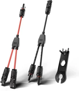 Y 型太阳能光伏分支电缆连接器 1500V DC 50A 1 至 4 路面板并联适配器 IP68 级防护 CE 认证