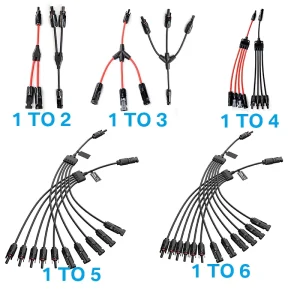 Y型光伏连接器电缆 IP67 防水 30A 1000V DC 太阳能电池板分支连接系统