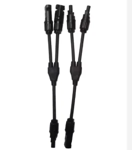 Y型分支太阳能连接器 PV 1000V 1500V 防水面板连接器 太阳能电缆并联连接器 2对1 总长度30CM