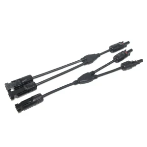 太阳能电池板Y分支平行电缆套件1至2连接器MCX型电线插头，用于太阳能电池板的电源应用