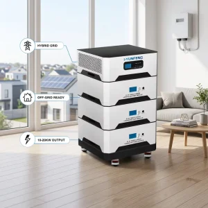 YUNFENG All in One 5kWh Battery and Inverter 51.2V 48V 100Ah 200ah 300ah 400ah Stackable Lithium Battery Off Grid Hybrid System