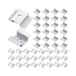 Zhengmy 48 Piece Aluminium Mid Clamps Set 1.06 Inch Solar Panel Bracket Essential Solar Mounting System Accessories Solar