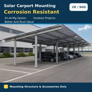 Zn Al Mg Solar Carport Mounting System Prefabricated Steel Structure for Commercial Parking Projects